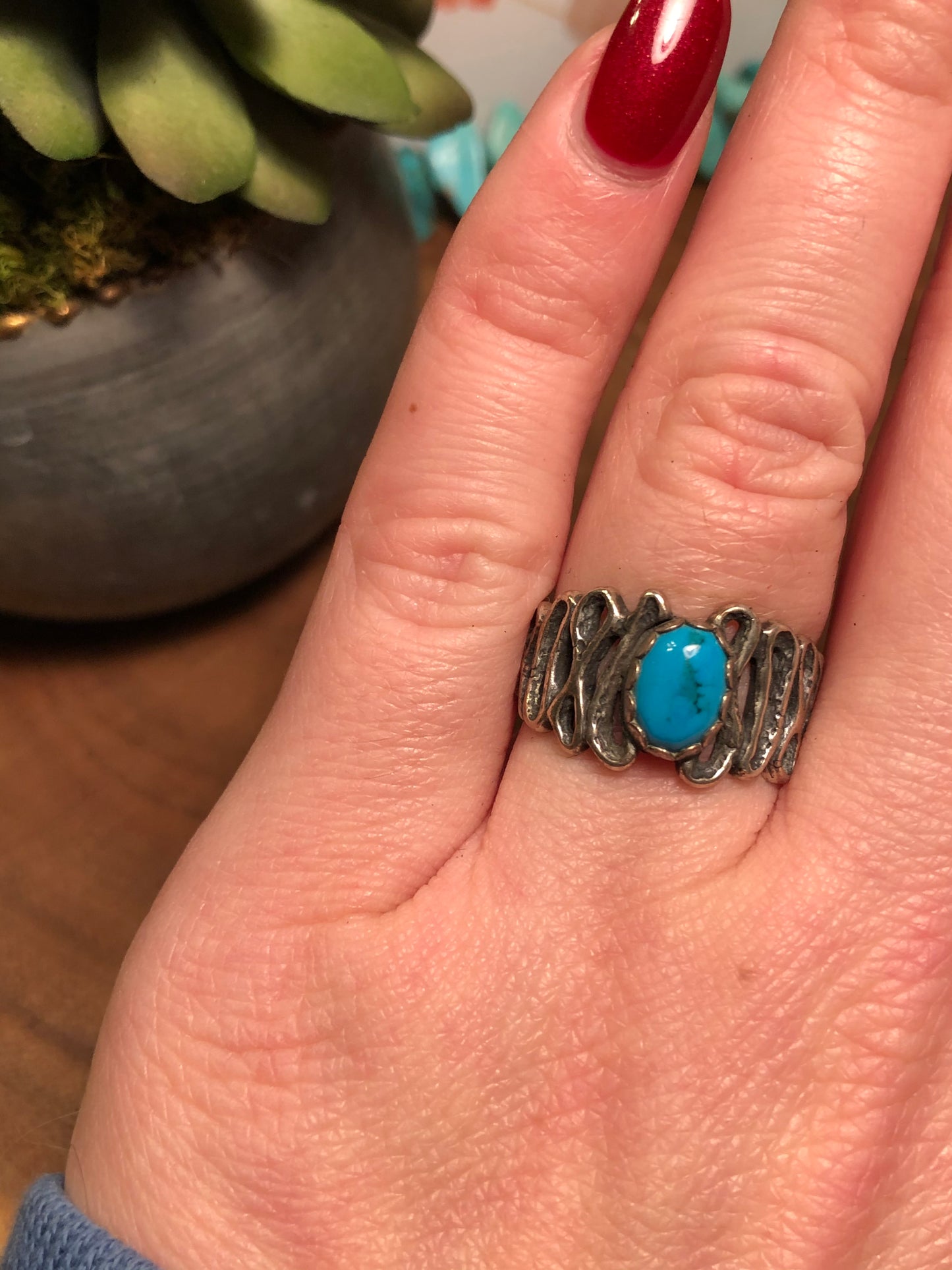 Vintage Sterling Silver Turquoise Ring