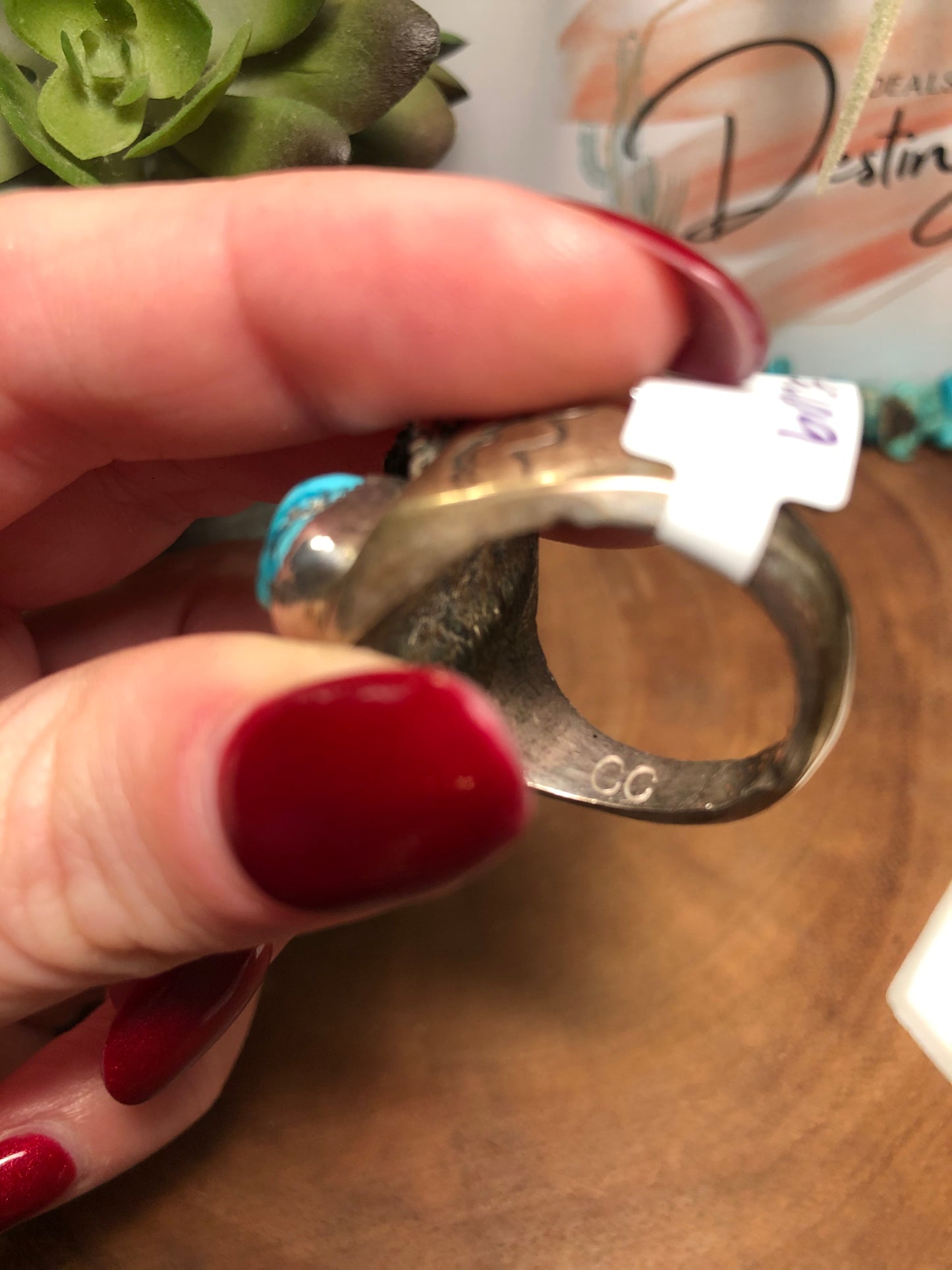 Old Pawn Vintage Handmade Mountain View Sterling Turquoise Ring