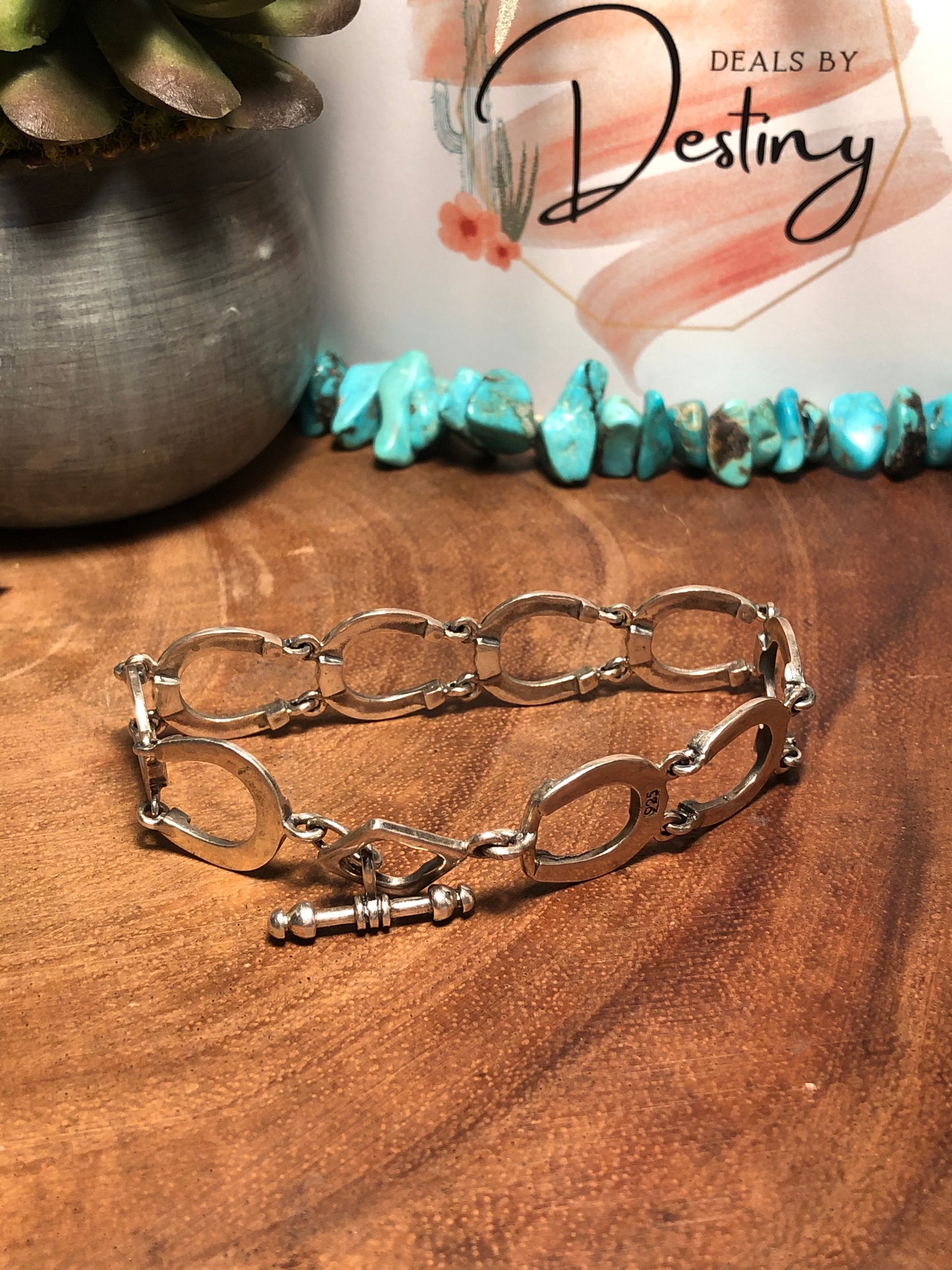 Vintage Sterling Silver Horseshoe Link Bracelet