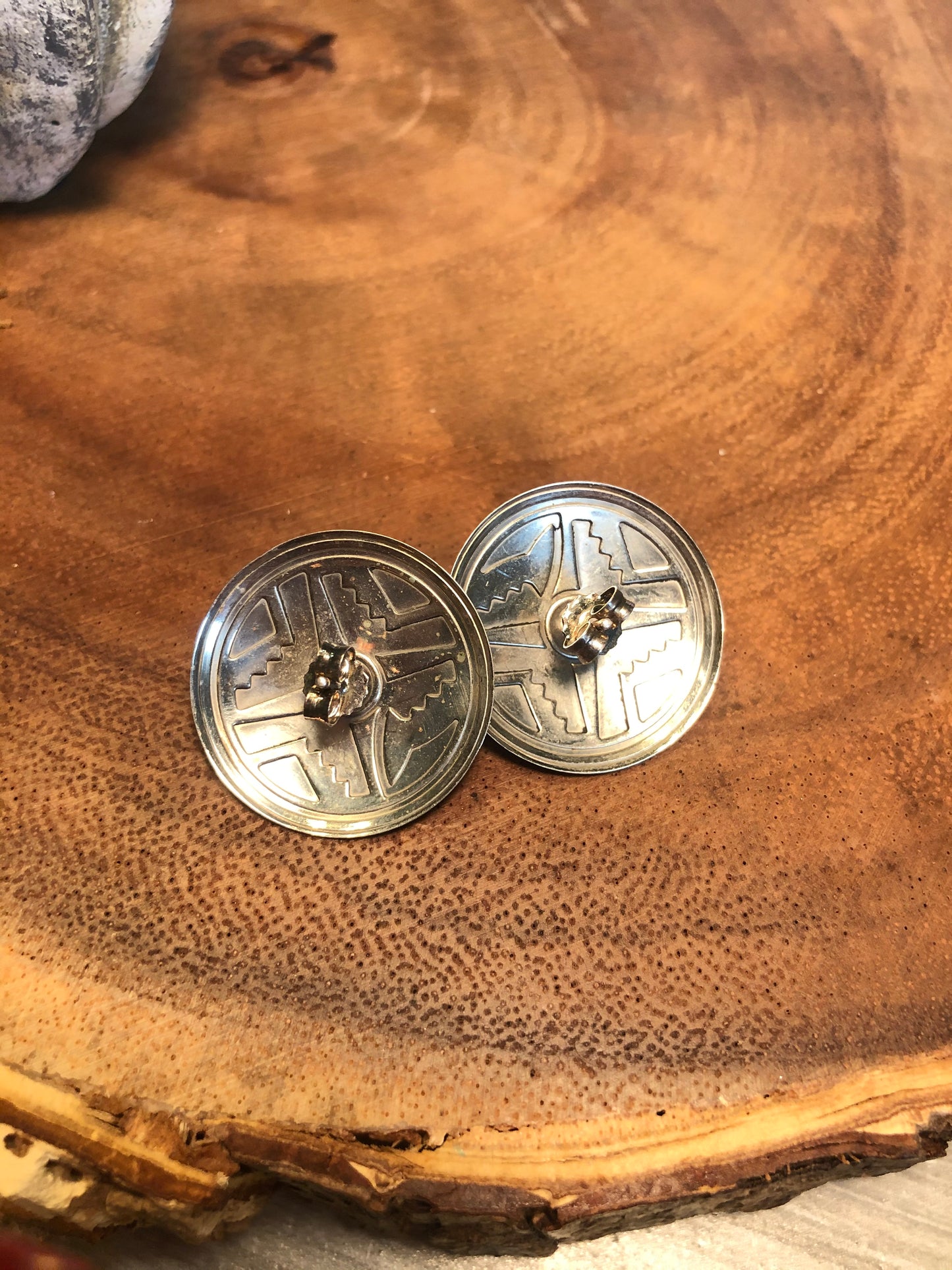Aztec Sterling Turquoise Earrings