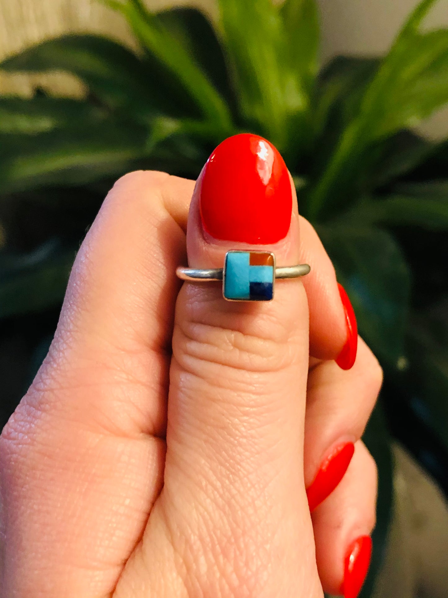 Sterling Silver Inlay Stacker Ring
