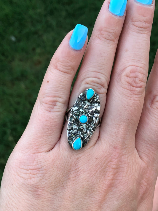 Navajo Sterling Silver Turquoise Ring