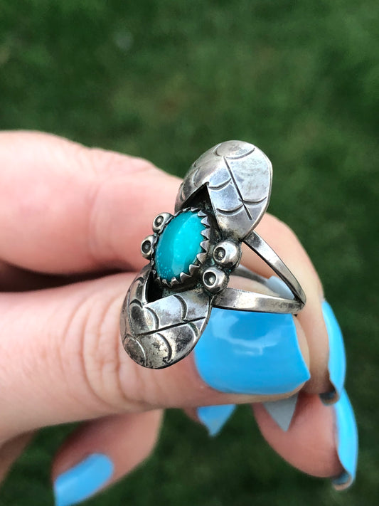 Vintage Sterling Silver Turquoise Ring