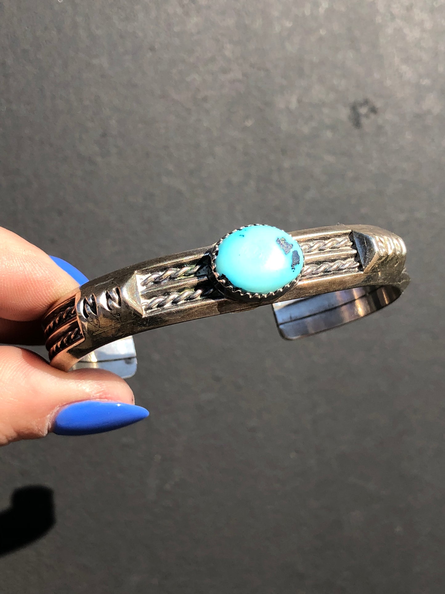 Vintage Sterling Turquoise Cuff Bracelet