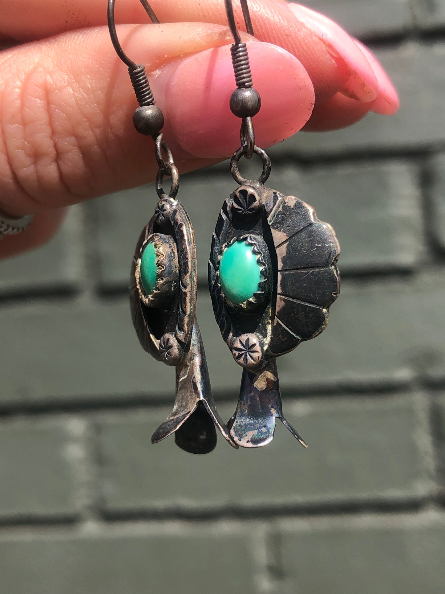 Sterling Turquoise Squash Earrings