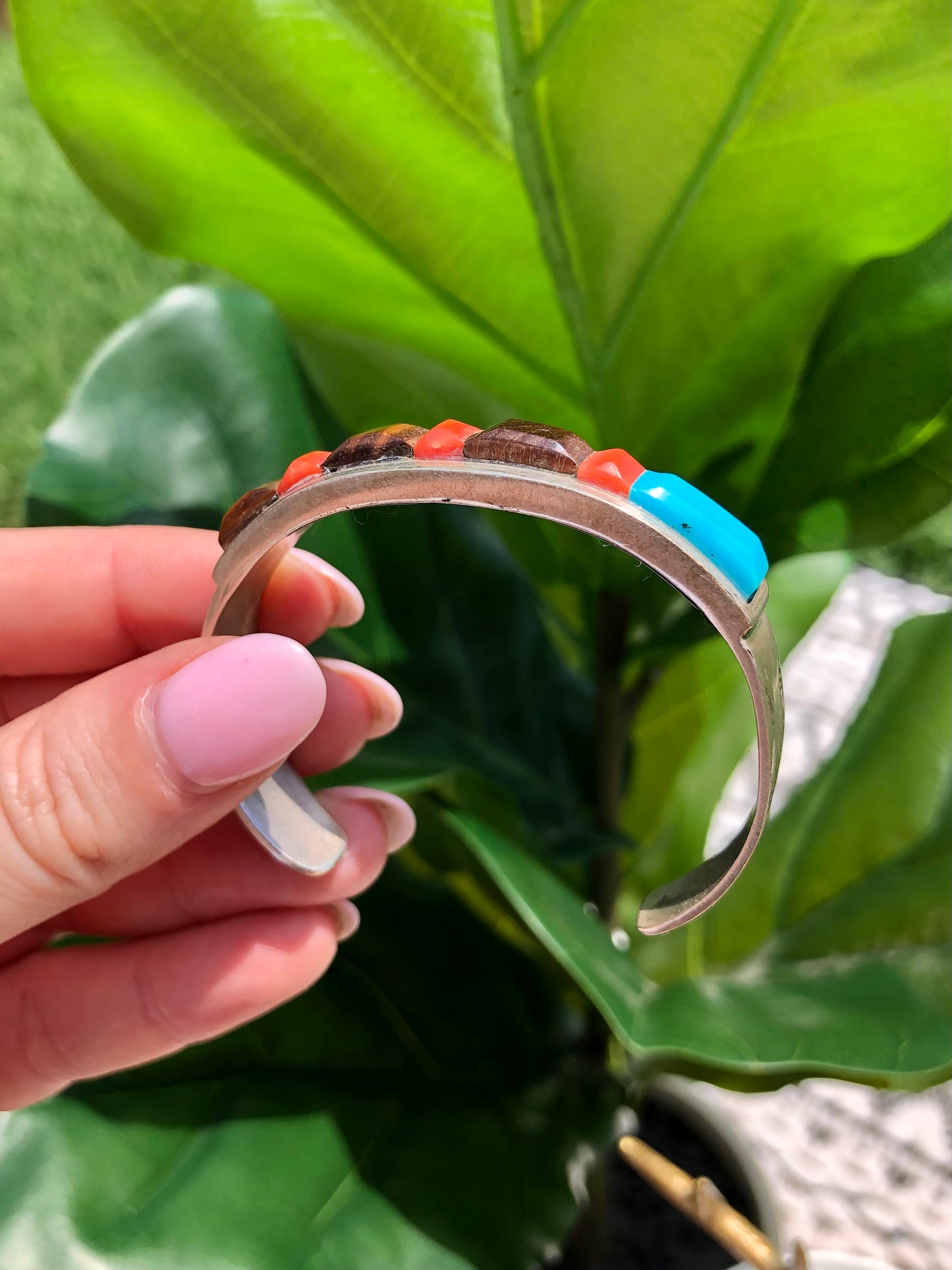 Sterling Multi Stone CuffBracelet