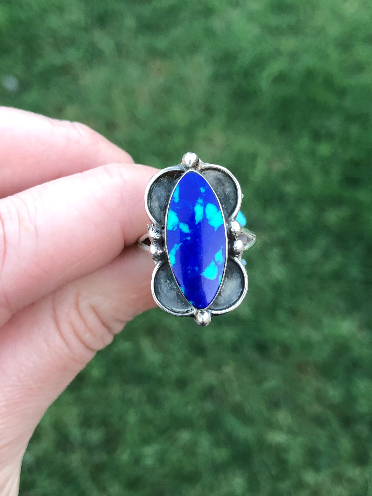 Vintage Sterling Silver Blue Lapis Ring