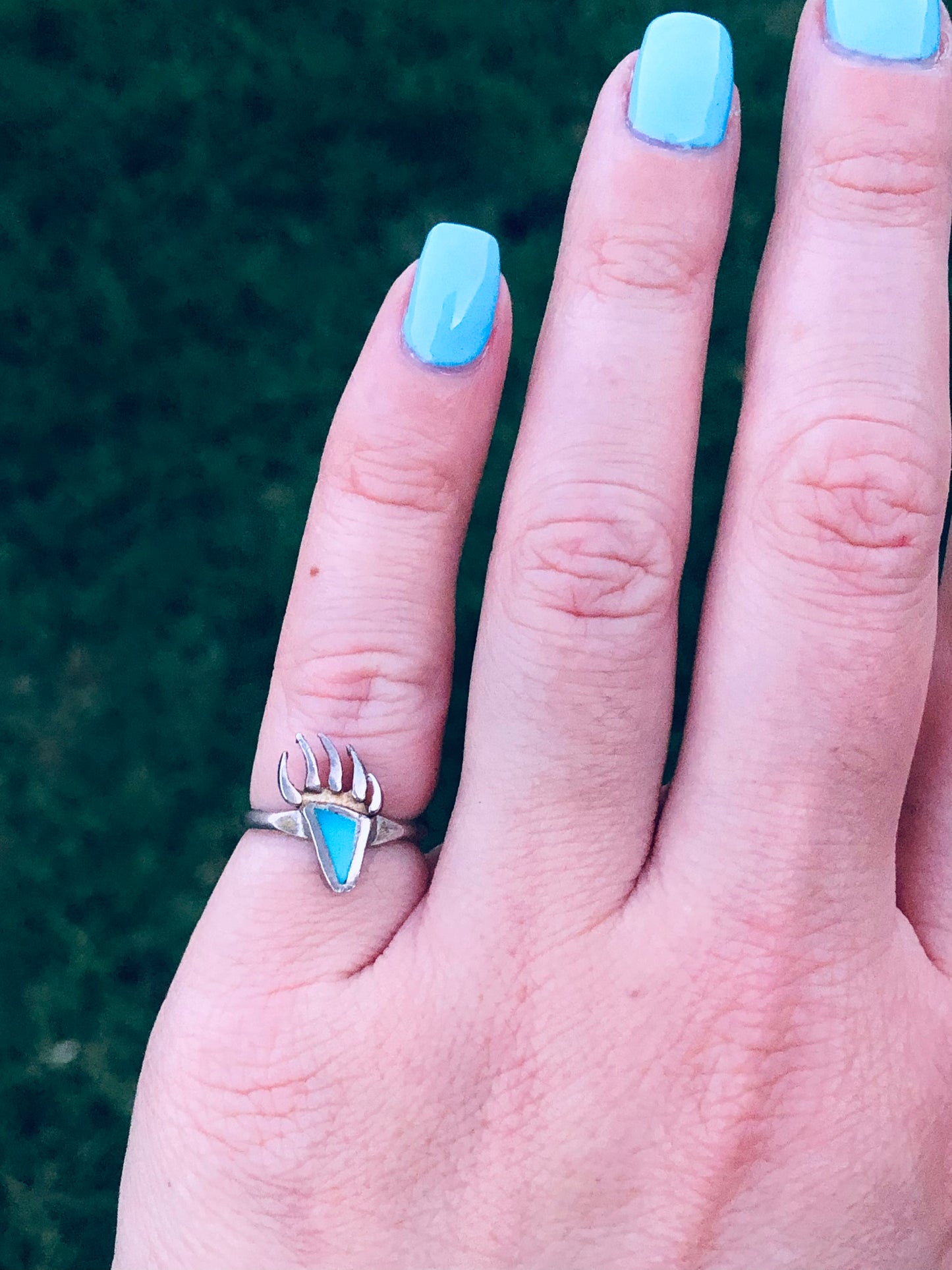 Bear Claw Turquoise Sterling Ring