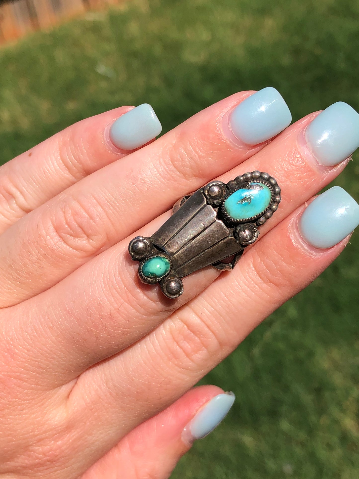 Vintage Sterling Silver Turquoise Ring