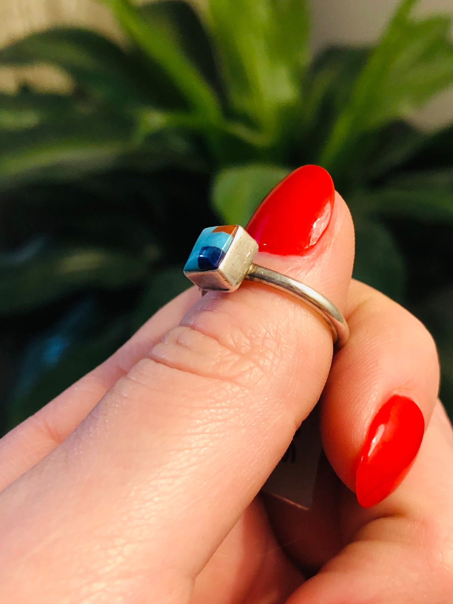 Sterling Silver Inlay Stacker Ring