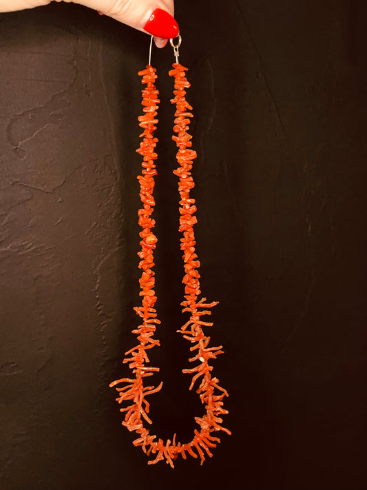 Vintage Natural Red Coral Necklace