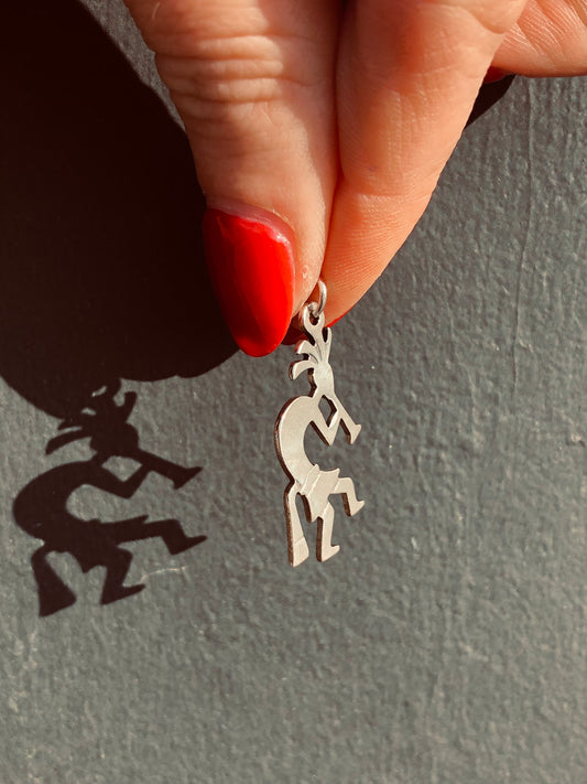 Sterling Kokopelli Charm Pendant
