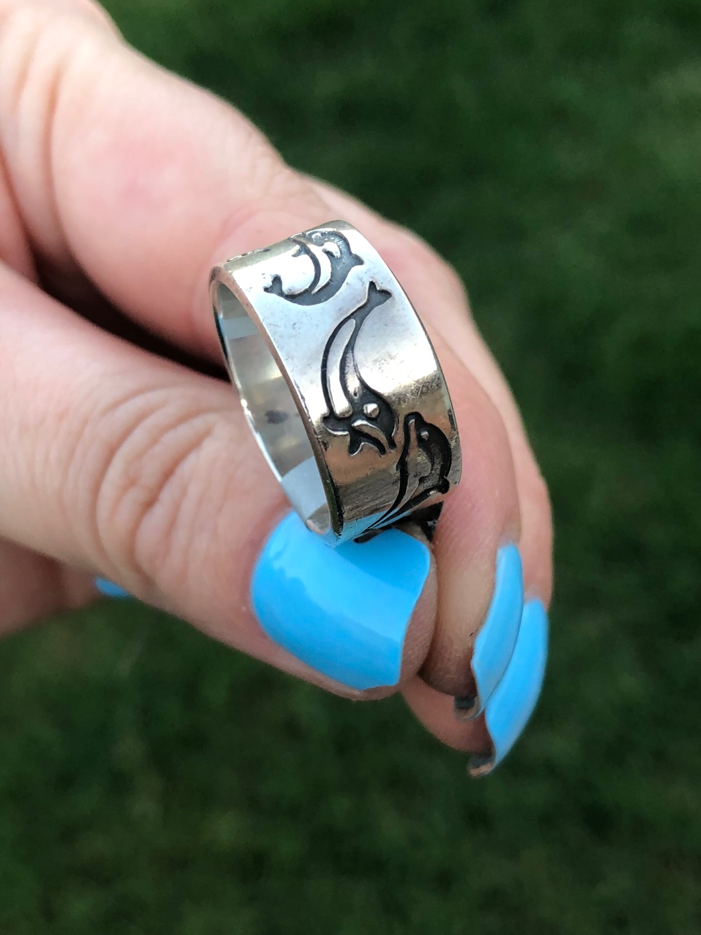 Sterling Silver Dolphin Eternity Ring