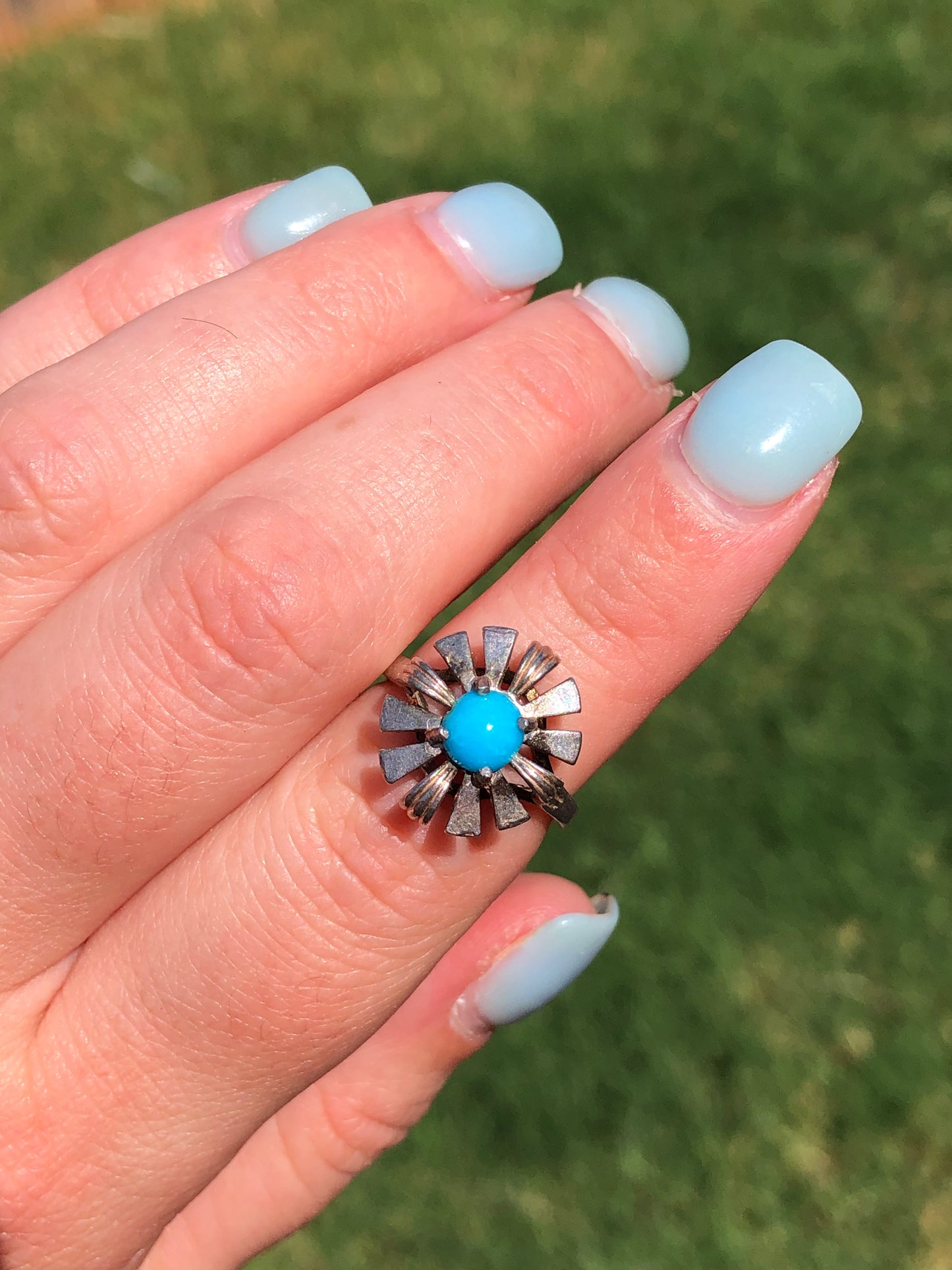 Sterling Sleeping Beauty Turquoise Ring