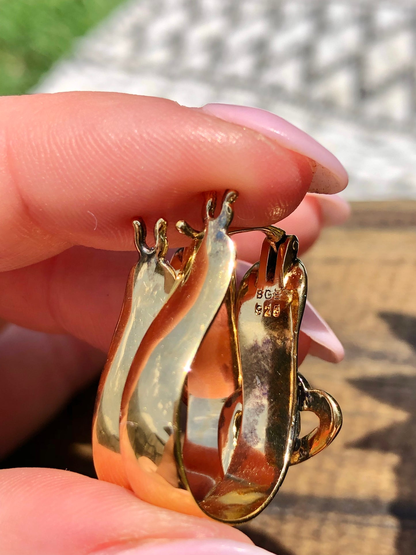 Sterling Gold Plated Horse Saddle Earrings