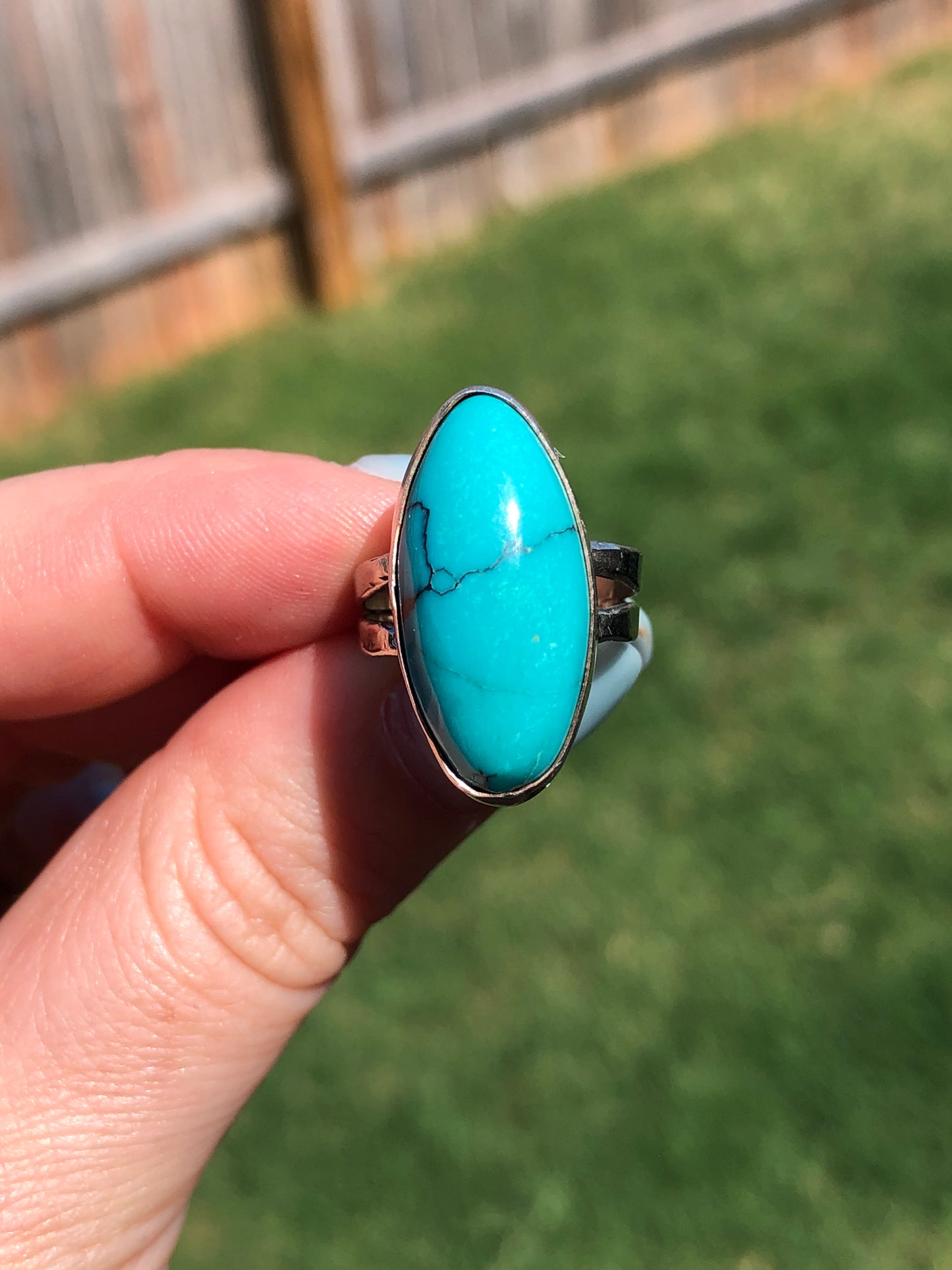 Turquoise Sterling Silver Signed by Artist Ring
