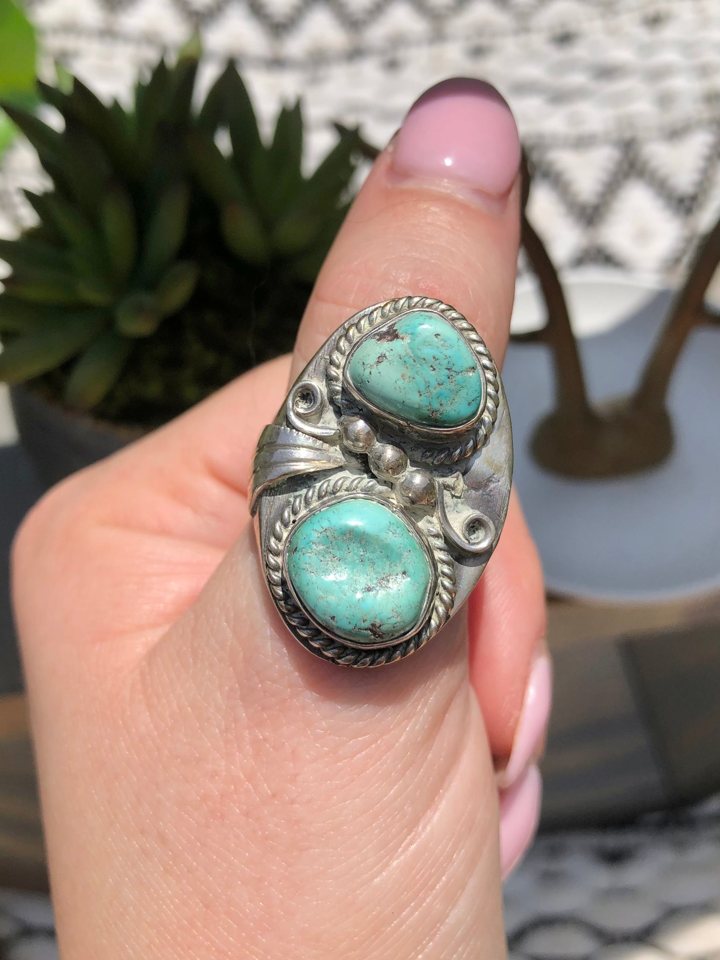 Sterling Turquoise Signed Ring