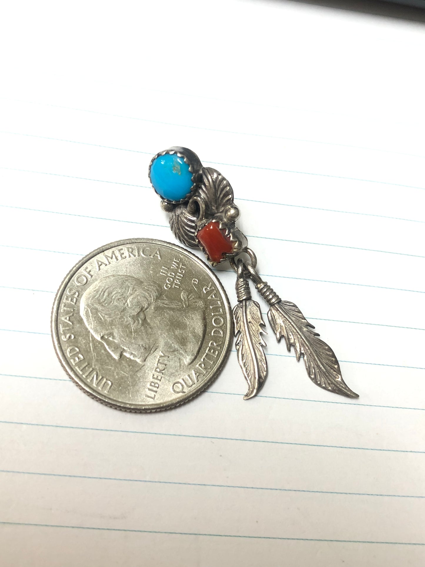 Sterling Feather Earring Signed