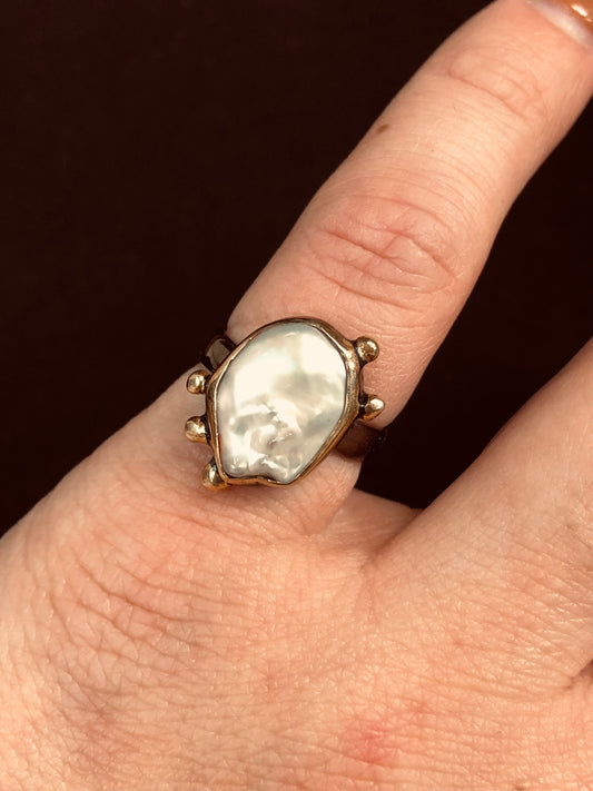 Sterling Mother of Pearl Ring