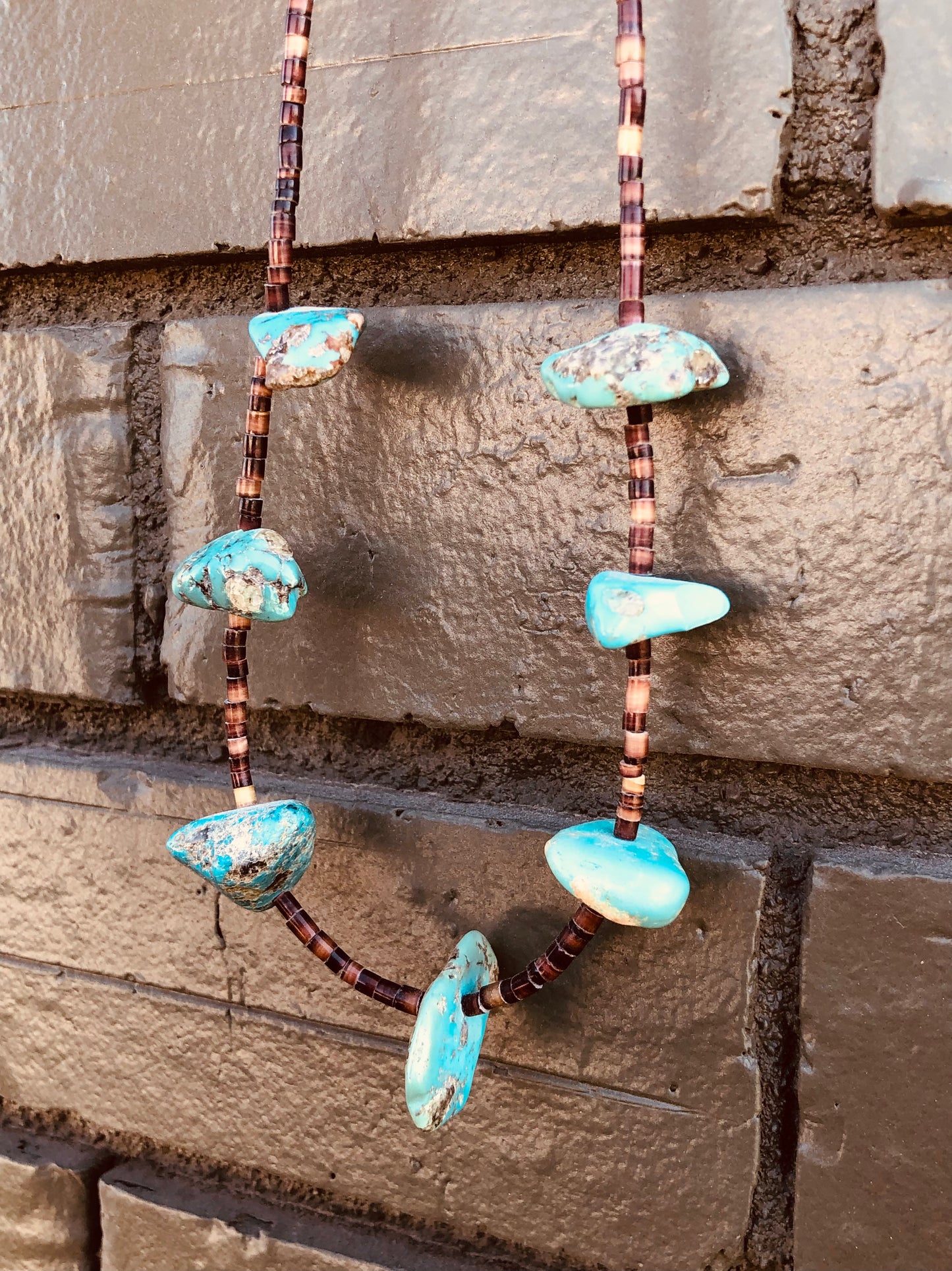 Vintage Turquoise + Heishi Necklace