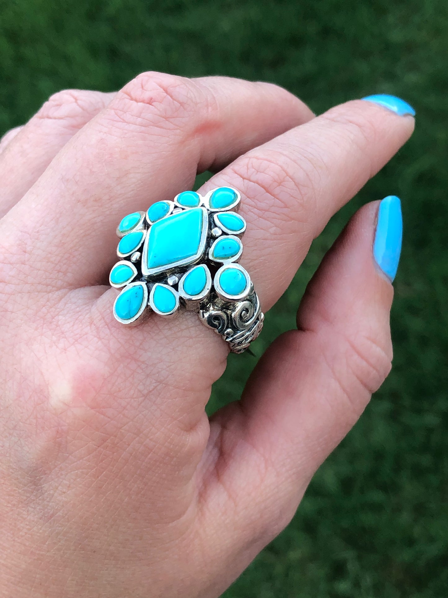 Vintage Sterling Silver Handmade Sleeping Beauty Ring