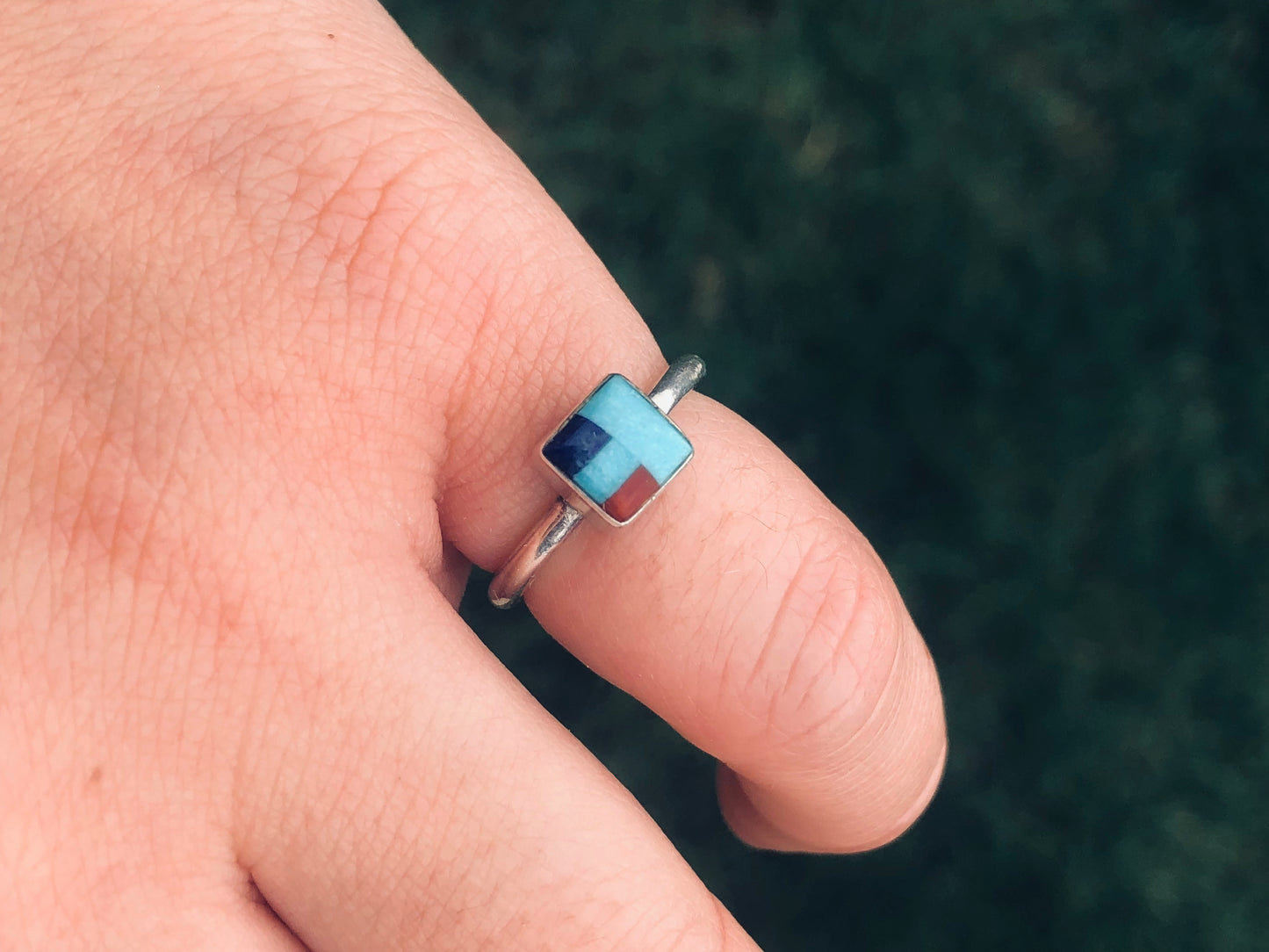 Sterling Silver Inlay Stacker Ring