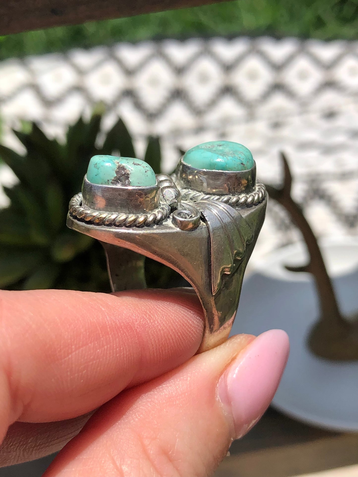 Sterling Turquoise Signed Ring