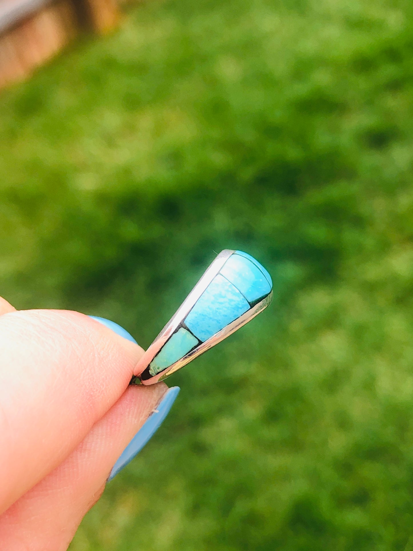 Vintage Sterling Silver Turquoise Signed Ring