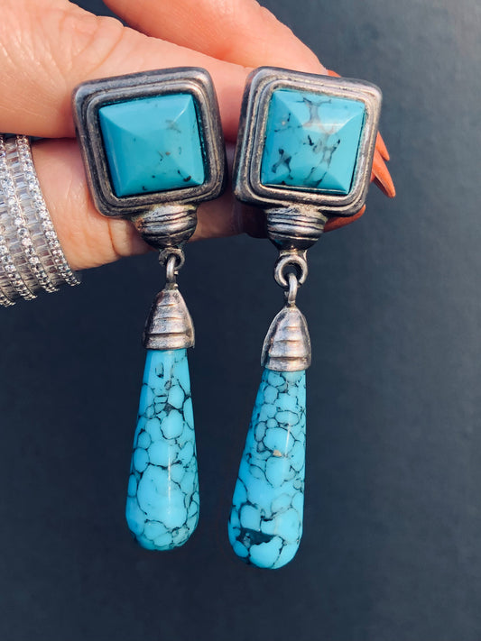 Sterling Turquoise Dangle Earrings