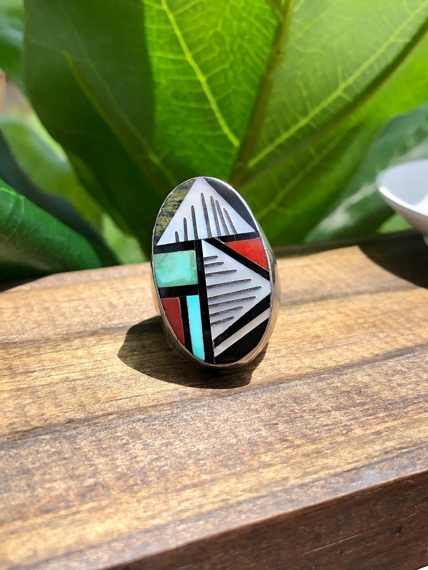 LARGE Sterling Zuni Signed Ring