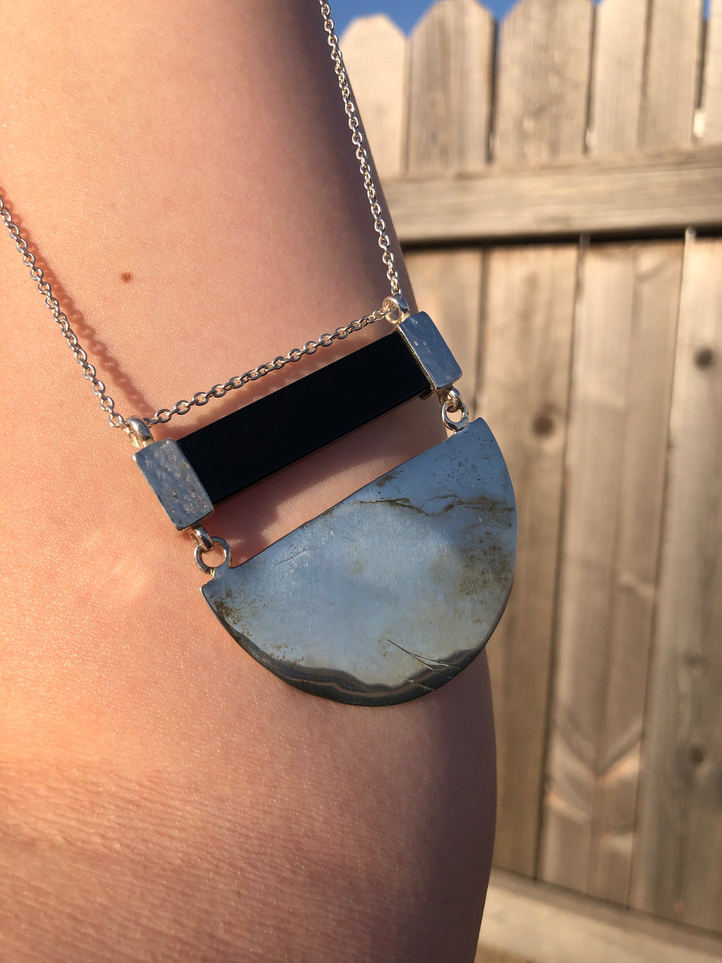 Sterling Black Onyx Necklace