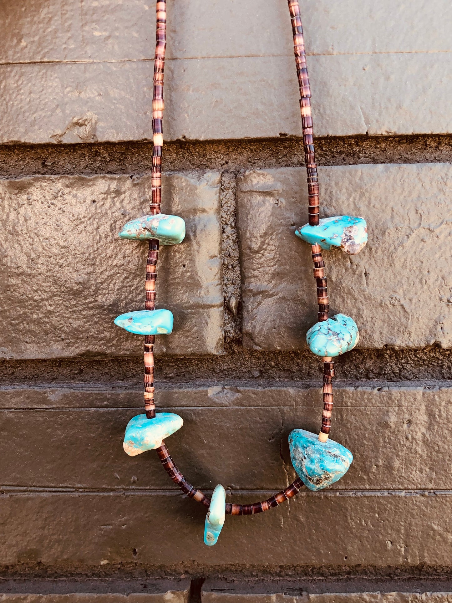 Vintage Turquoise + Heishi Necklace