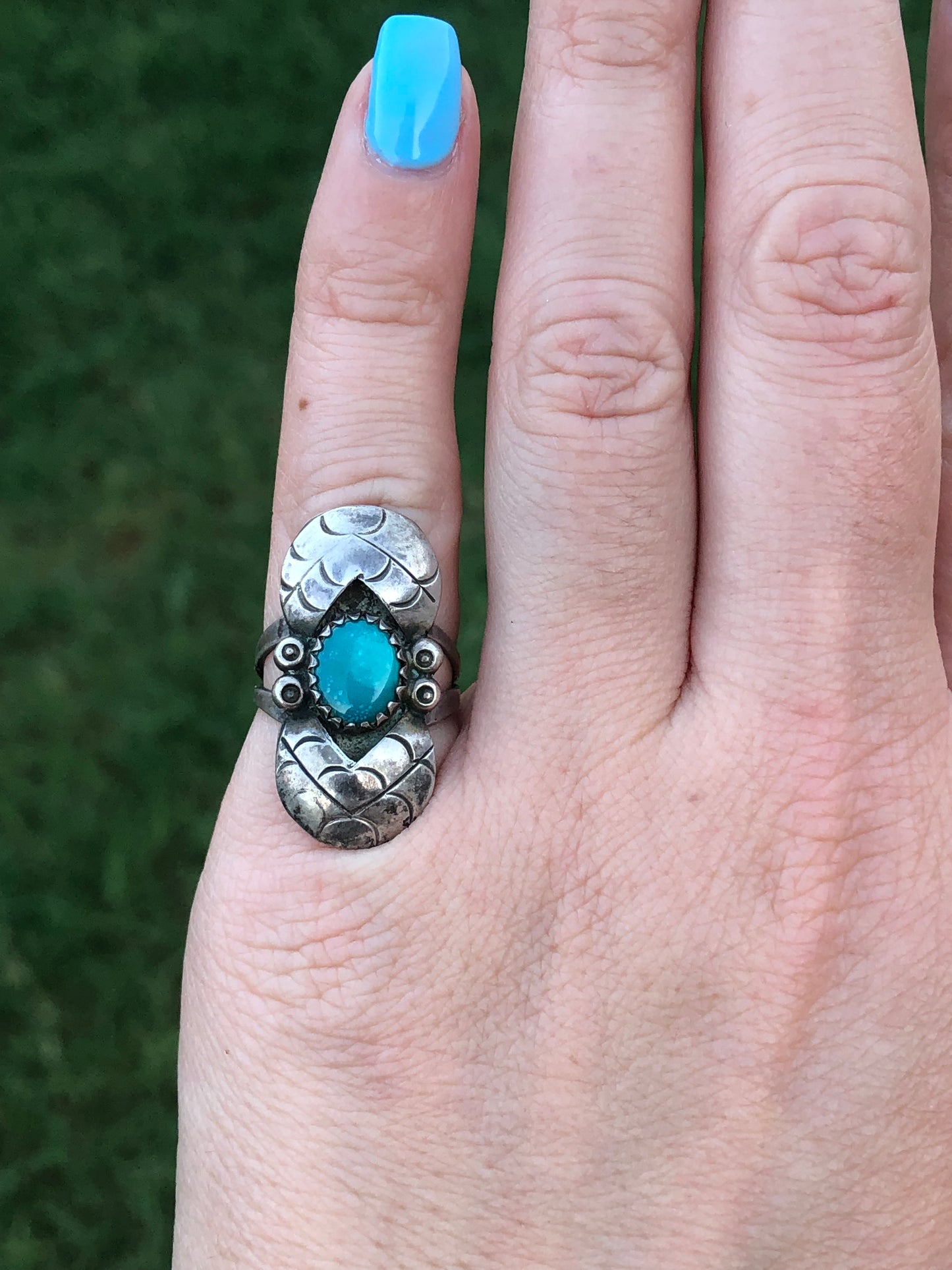 Vintage Sterling Silver Turquoise Ring