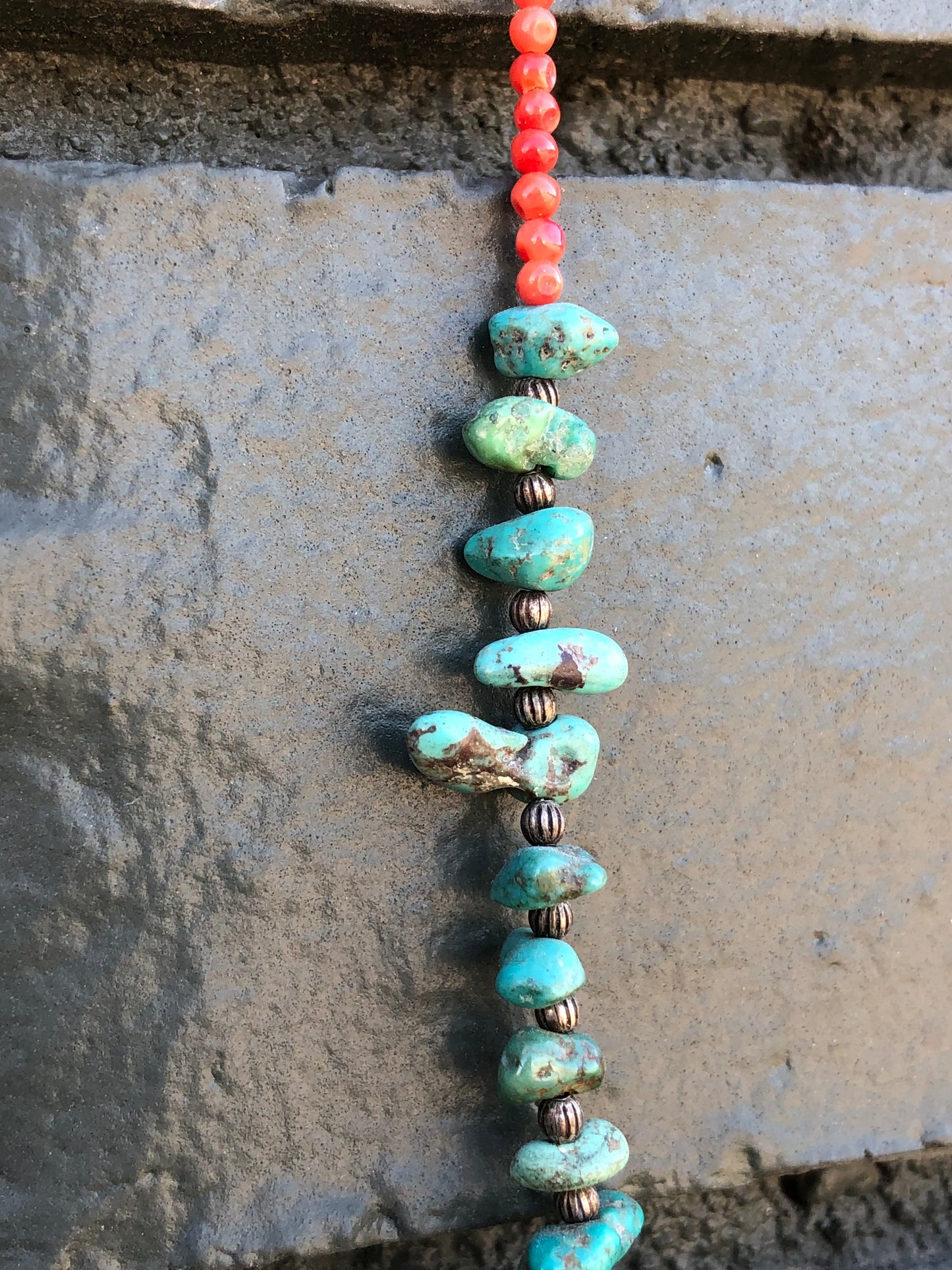 Coral + Turquoise Bead Necklace