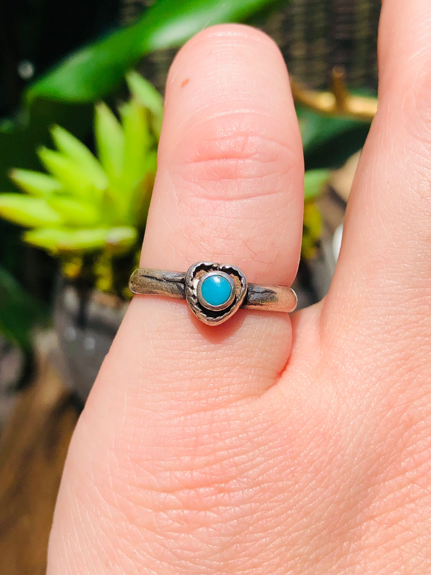 Sterling Silver Turquoise Heart Ring