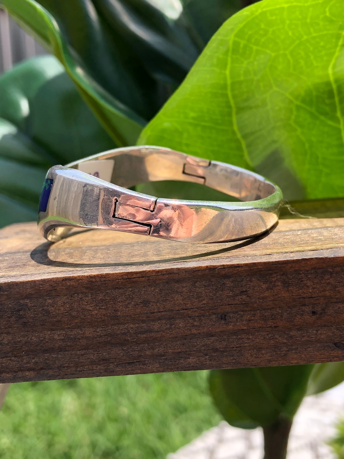 Sterling Silver Lapis Bangle Bracelet