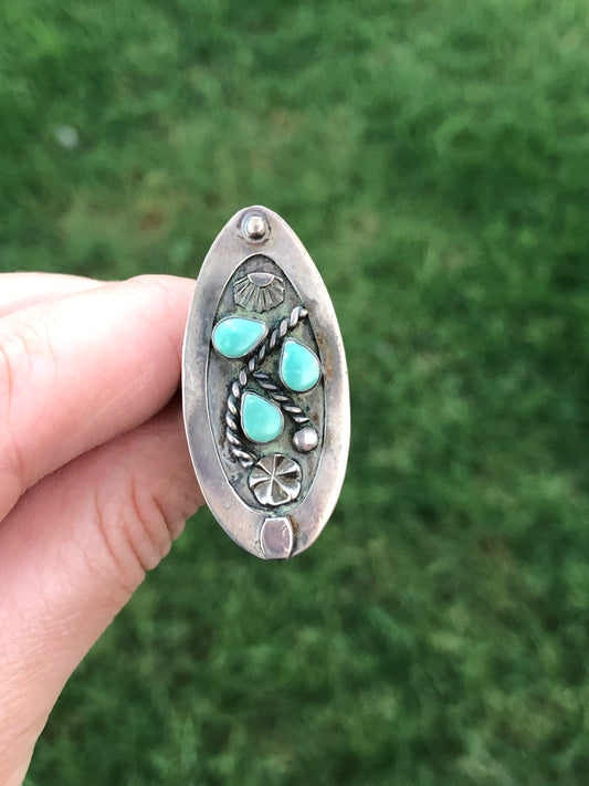 Vintage Sterling Silver Turquoise Ring