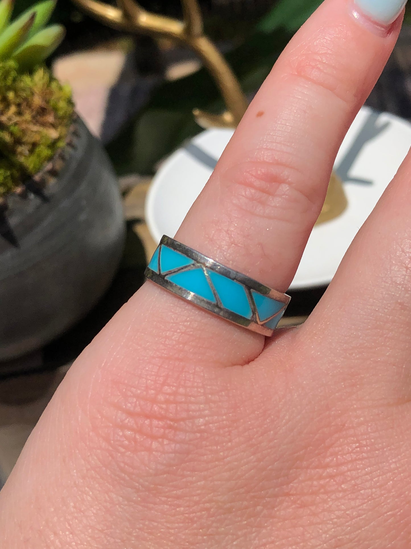 Sterling Turquoise Eternity Ring