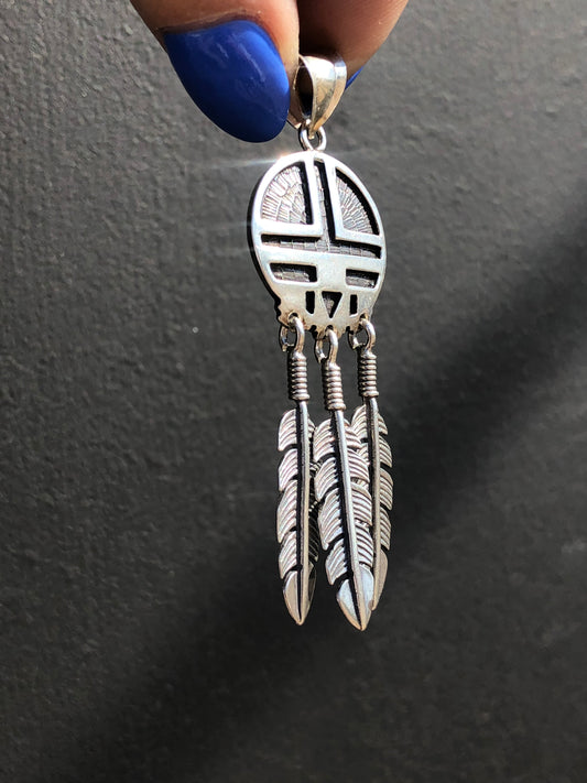 Sterling Silver Native American Feather Pendant
