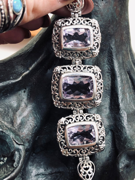 Sterling Silver Amethyst Bracelet