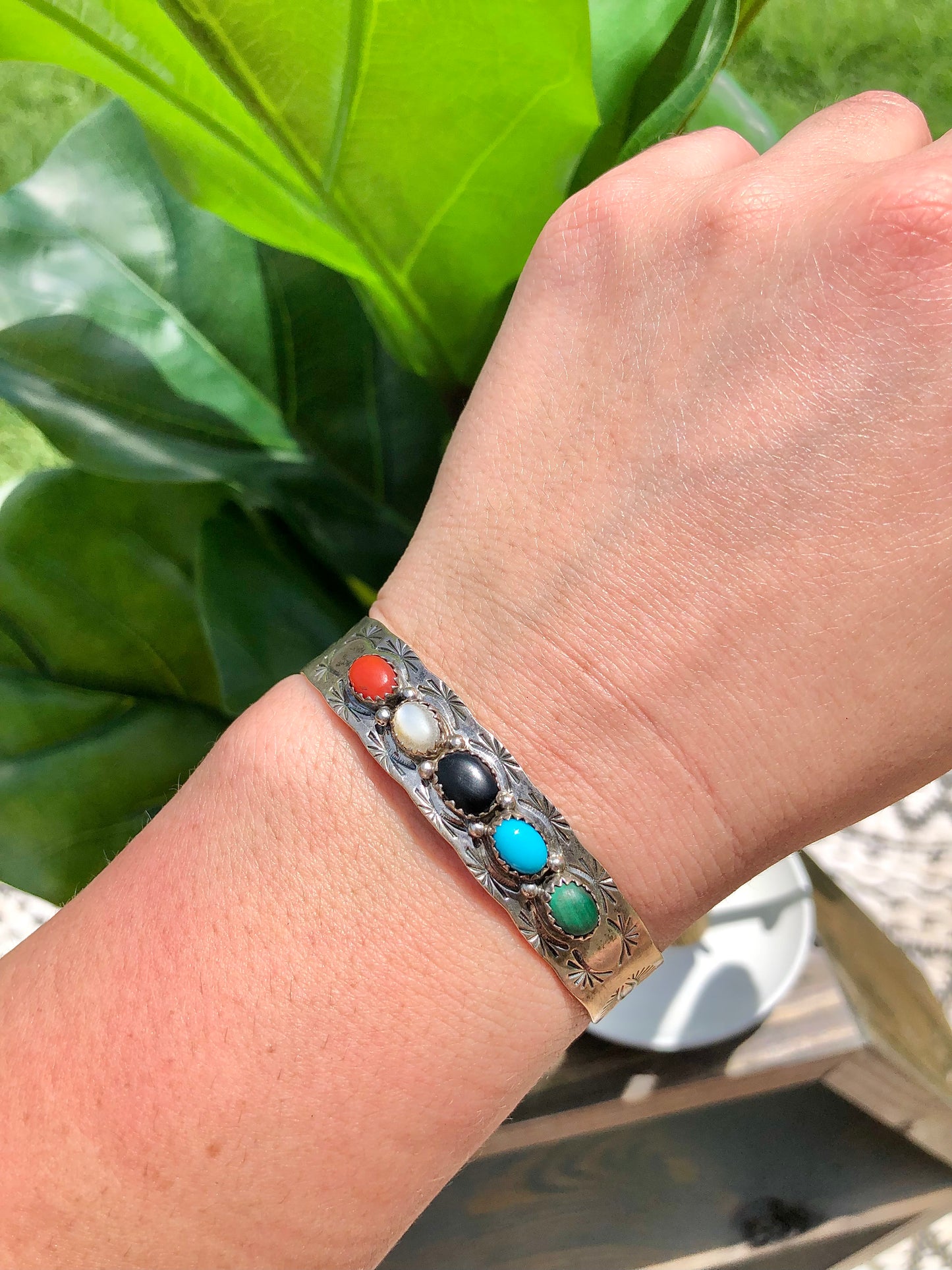 Sterling Multi-Stone Signed by artist Cuff