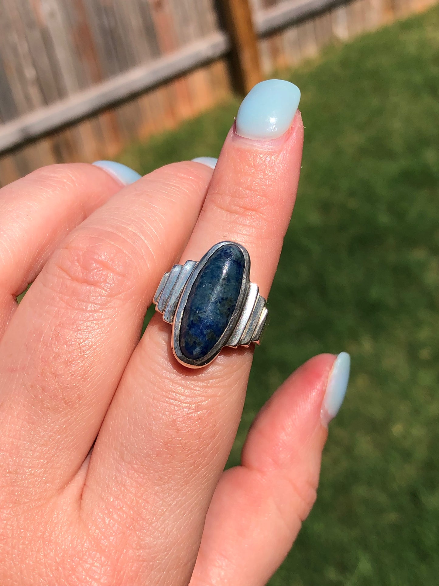 Sterling Silver Denim Blue Lapis Ring