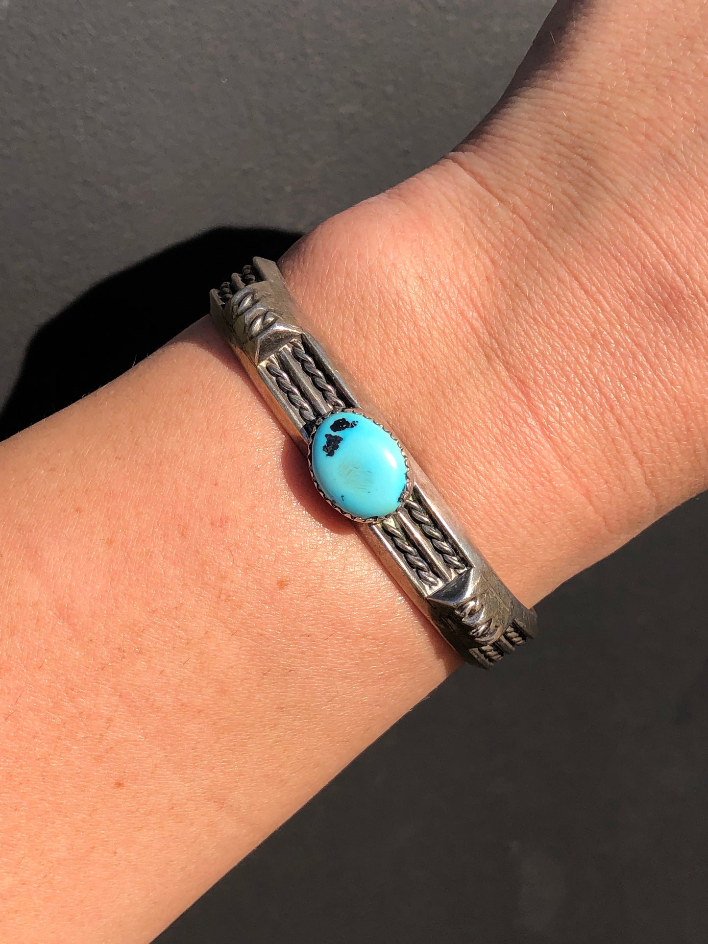 Vintage Sterling Turquoise Cuff Bracelet