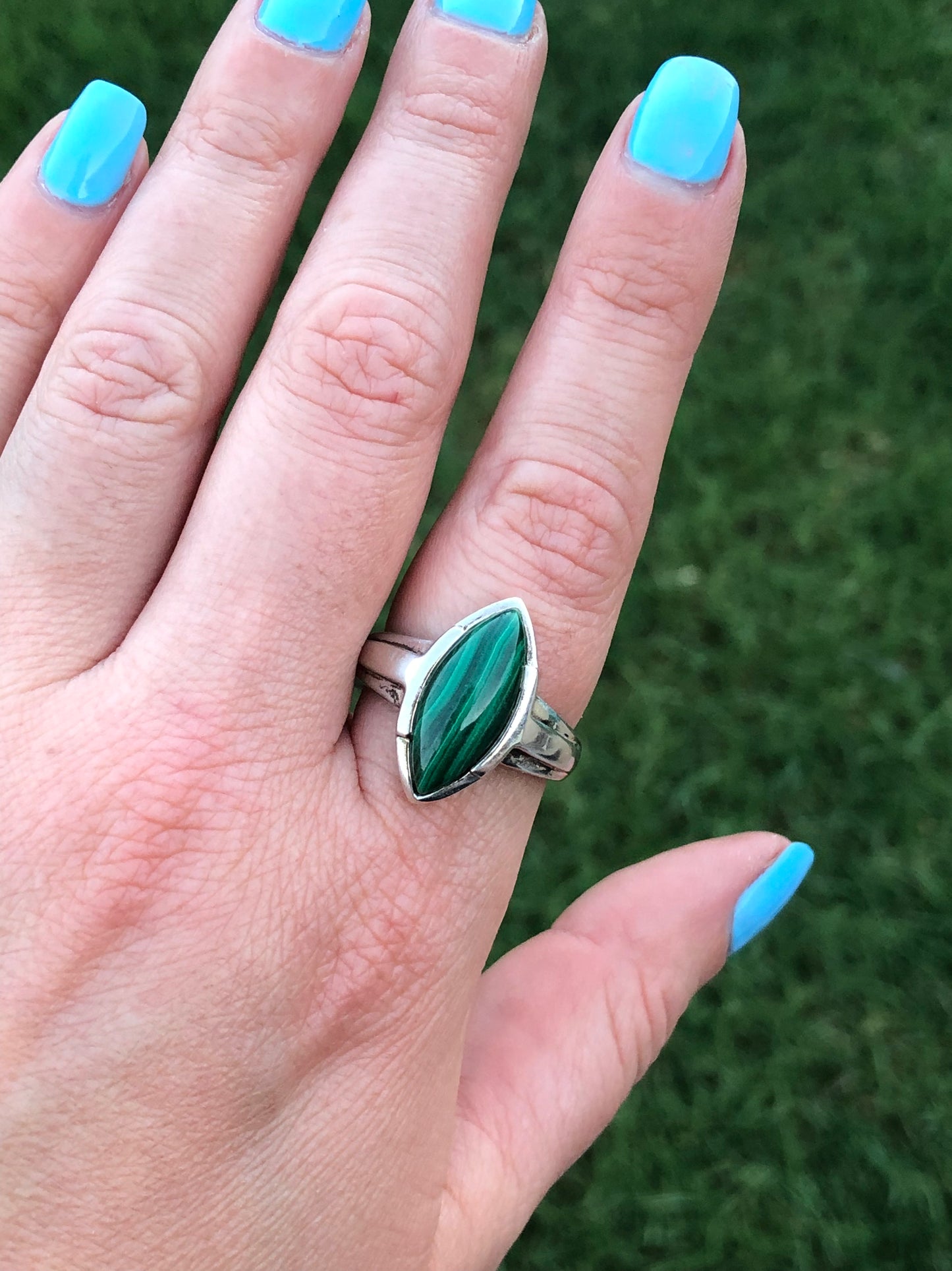 Sterling Silver Malachite Ring