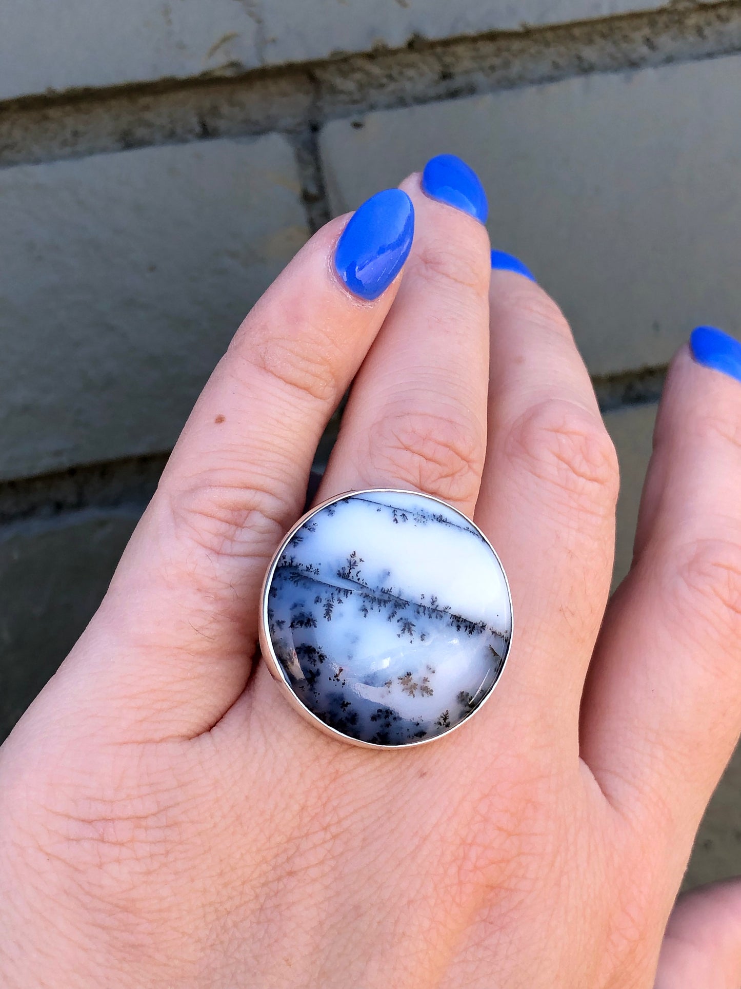 New Dreamy Agate Adjustable Ring