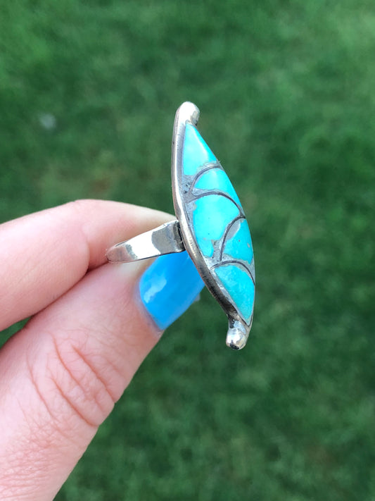 Vintage Sterling Silver Turquoise Ring