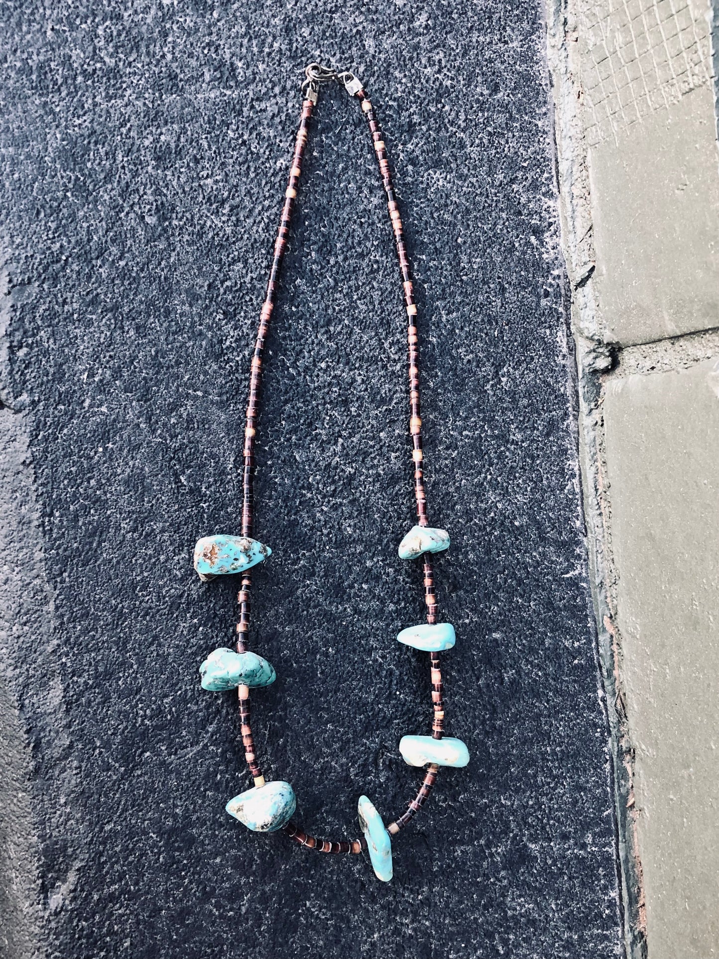 Vintage Turquoise + Heishi Necklace