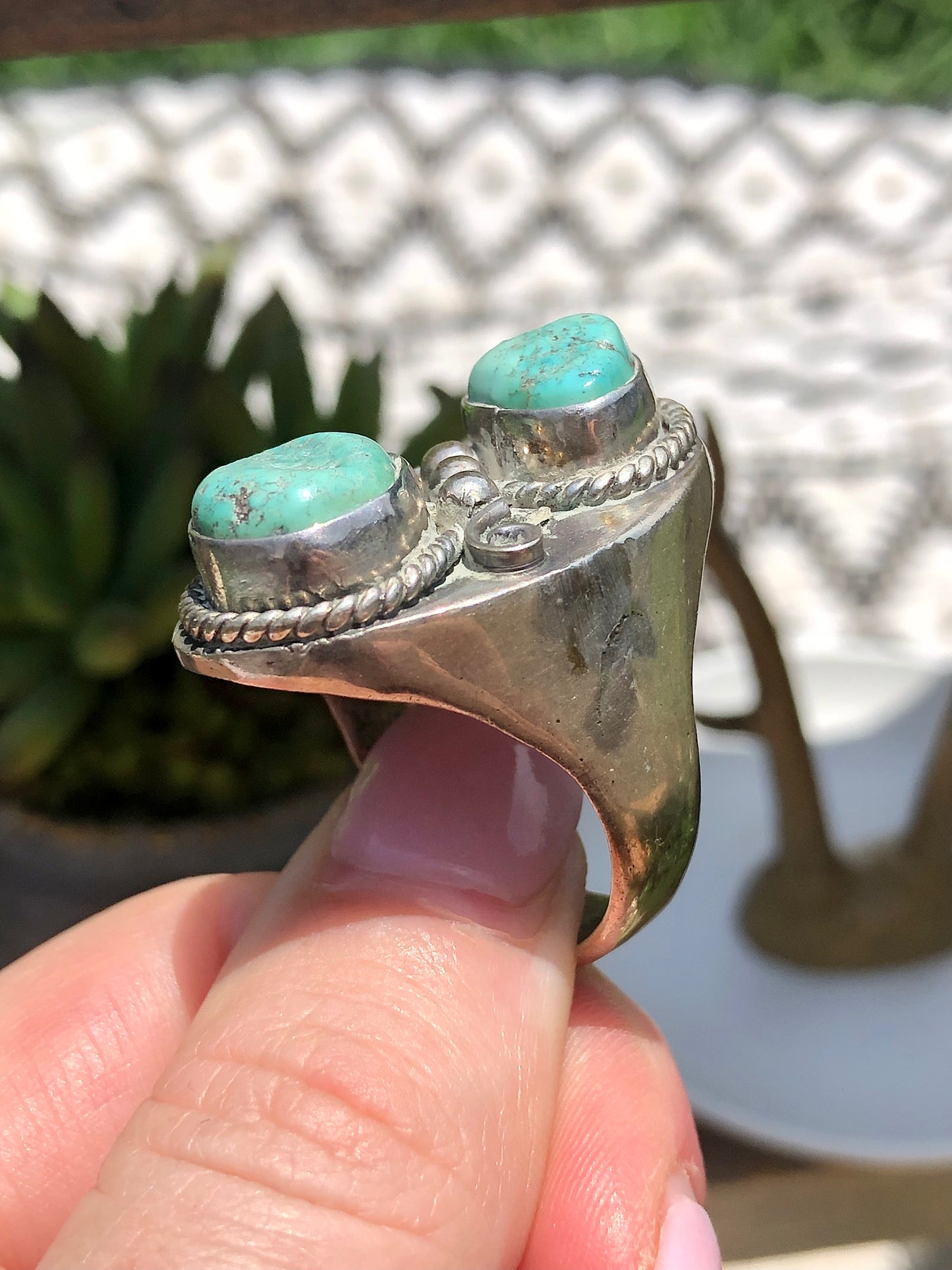 Sterling Turquoise Signed Ring