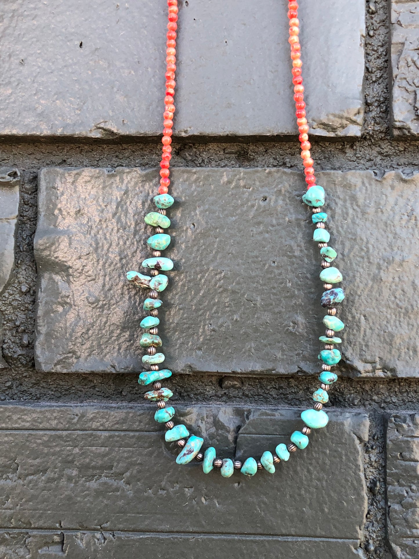 Coral + Turquoise Bead Necklace