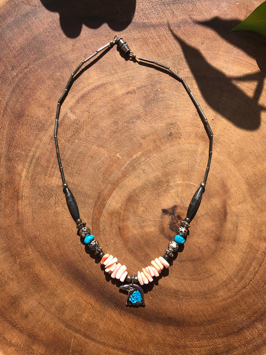 Vintage Sterling Turquoise Eagle Necklace